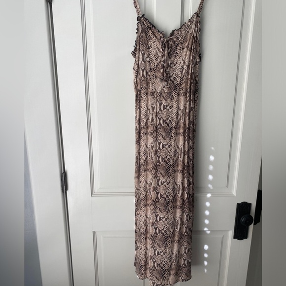 Snake Print Sleeveless Midi Dress - medium - Picture 1 of 8